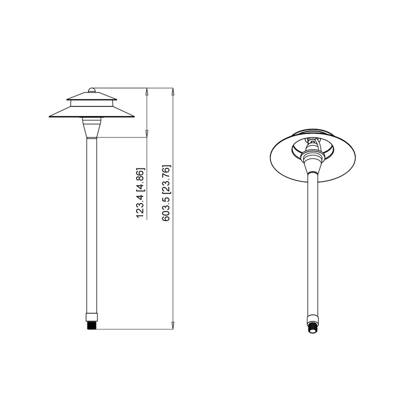 Dimension drawing of PL10B path lights