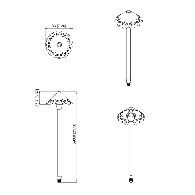 Dimension drawing of PL27B path lights