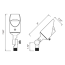 Dimension drawing of AL07B Outdoor Brass MR16 Up Light