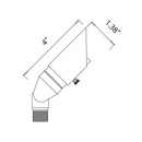 Dimension drawing of AL14B Outdoor Brass MR8 Up Light