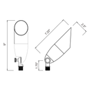 Dimension drawing of AL15B Outdoor Brass MR16 Up Light